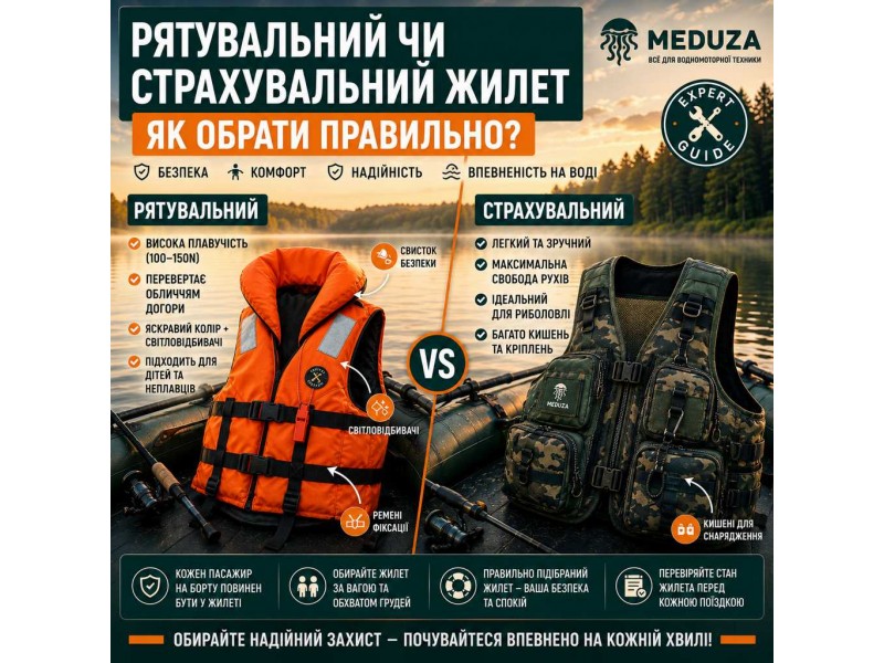 Рятувальний чи страхувальний жилет: Як вибрати жилет для риболовлі
