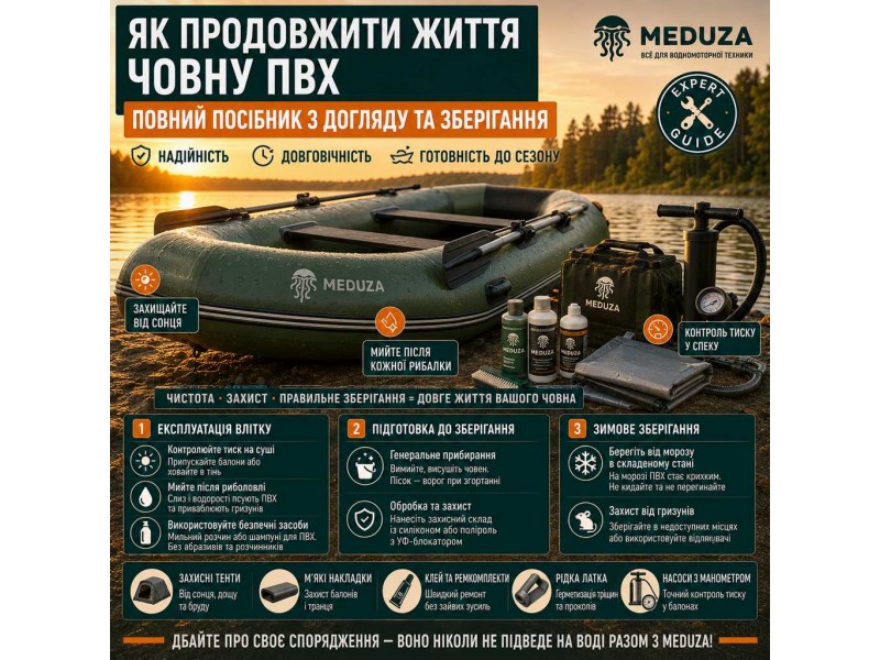 Догляд за човном ПВХ: Як мити, захищати від сонця та зберігати