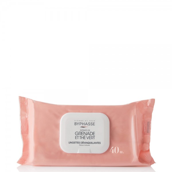 Byphasse Очищення Серветки з гранатом та зеленим чаем для матування