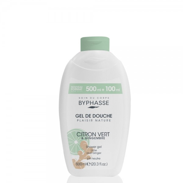 Byphasse Боді Плезир Гель для душу 600 Лайм та Імбир - свіжість та енергія кожного дня!