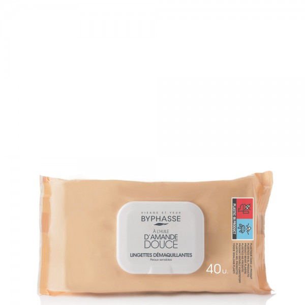 Byphasse Очищення Серветки для Чутливої Шкіри з Олією Мигдаля