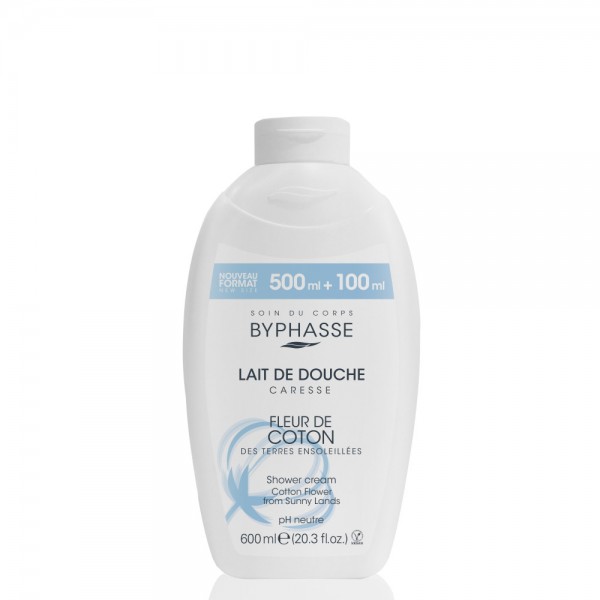 Byphasse Боді Крем для душу 600мл Квіти бавовни