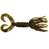Силікон Big Bite Baits Double Tail Skirted Grub 5" Green Pumpkin Cooper Flake 8 шт (1838.01.12)