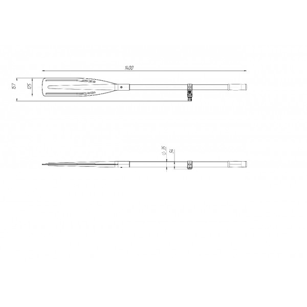 Весла FASTEN с уключинами модели Rlp035, L — 1,4 м (PBp140)