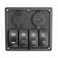 Панель переключения на 4 кнопки с USB Вольтметр и прикуриватель YUJ 4 YUJ
