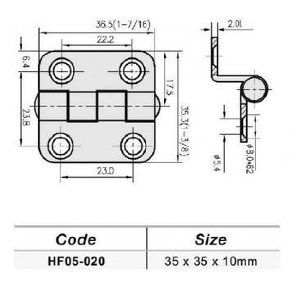 Петля RYE Offset 35x35x10mm (HF05-020)
