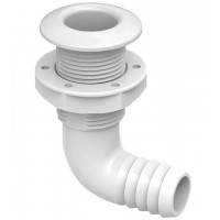 Сливной штуцер угловой с обратным клапаном Seaflo SFTH1 1-1/2”, PP+GF, белый (SFTH1-1500-02V)