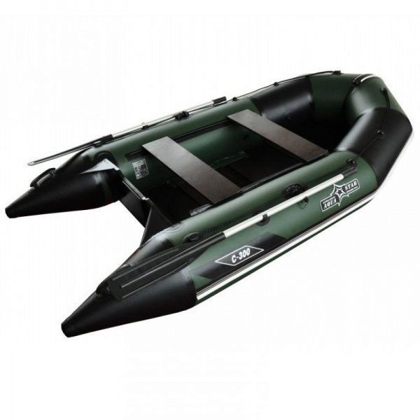Зеленая надувная лодка AquaStar C-300