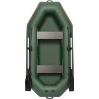 Надувная лодка Колибри К-260Т (Kolibri K-260T) гребная без настила, зелёная
