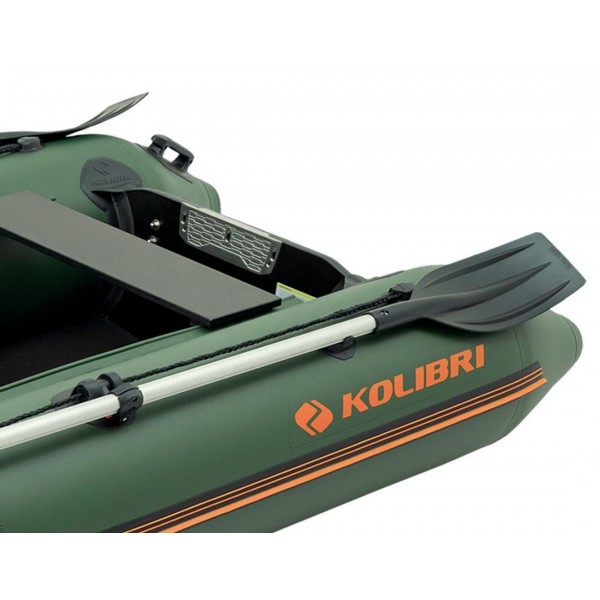 Надувная лодка Колибри KM-280D Профи (Kolibri KM-280D Профи) — моторная килевая слань-книжка, зелёная