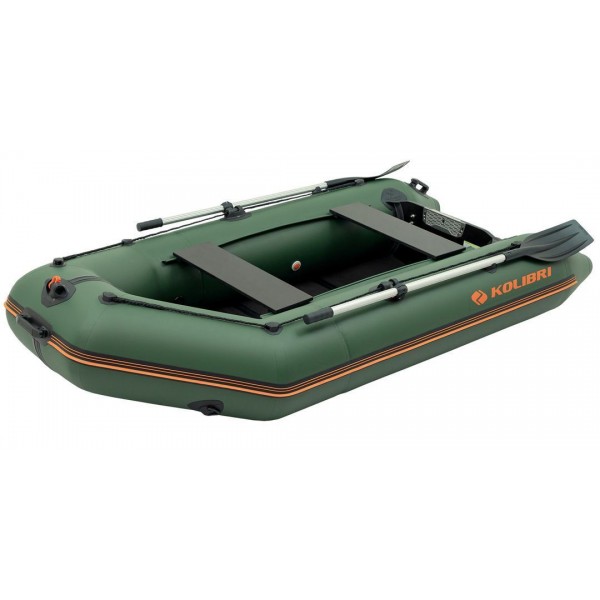 Надувная лодка Колибри KM-280D Профи (Kolibri KM-280D Профи) — моторная килевая слань-книжка, зелёная