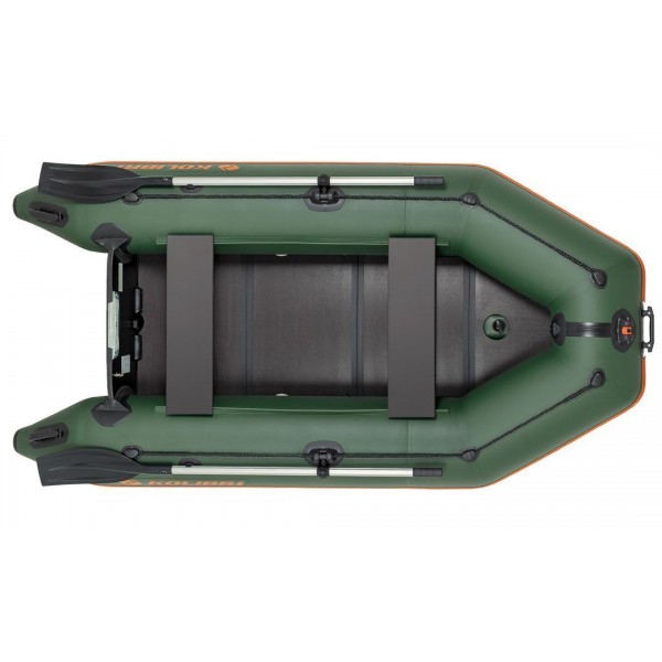 Надувная лодка Колибри KM-280D Профи (Kolibri KM-280D Профи) — моторная килевая слань-книжка, зелёная