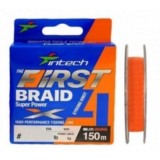 Шнур плетеный Intech First Braid X4 Orange 100m#0.3 6lb/2.72kg (FS0641985)