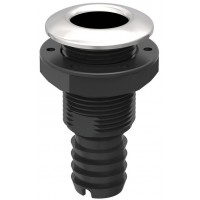 Сливной штуцер с обратным клапаном Seaflo SFTH3 1-1/8”, nylon+GF, черный с нержавеючим кольцом (SFTH3-1125-01V)