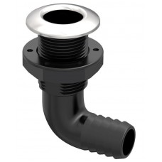 Сливной штуцер угловой Seaflo SFTH3 3/4”, черный с нержавеющим кольцом (SFTH3-0750-02)