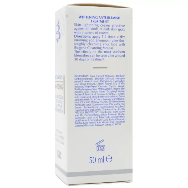 Крем осветляющий против пигментных пятен SPF20 / WHITENING / Biogena
