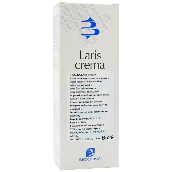 Крем антиперспирант-дезодорант / LARIS CREMA / Biogena
