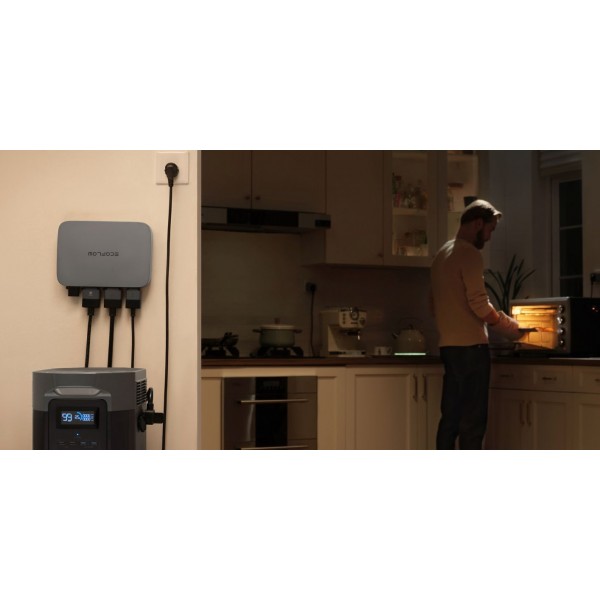 Комплект энергонезависимости EcoFlow PowerStream – микроинвертор 600W + зарядная станция Delta Max 2000 + 2 x 400W стационарные солнечные панели