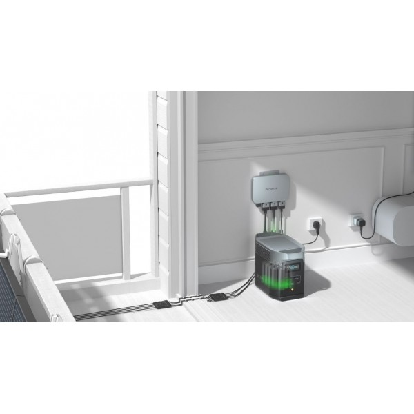 Комплект энергонезависимости EcoFlow PowerStream – микроинвертор 600W + зарядная станция Delta Max 2000 + 2 x 400W стационарные солнечные панели