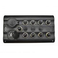 Панель RYE на 4 перемикачі автомат 82х107мм + прикурювач та USB порт (HF60-046PN)