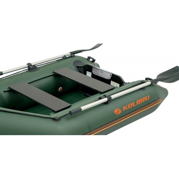 Надувная лодка Колибри КМ-245 (Kolibri KM-245): моторная без настила, зелёная