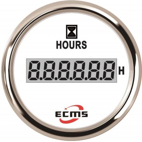 Цифровой счетчик моточасов ECMS PLH2-WS-HS не импульсный, белый (800-00186)