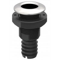 Сливной штуцер Seaflo SFTH3 1-1/8”, nylon+GF, черный с нержавеющим кольцом (SFTH3-1125-01)