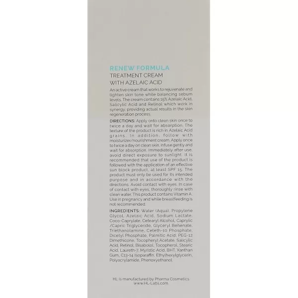 Лечебный крем с азелаиновой кислотой / Renew Formula Treatment Cream With Azelaic Acid / Holy Land