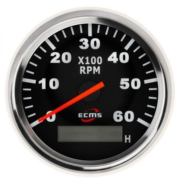 Тахометр со счетчиком моточасов ECMS черный CMH3-BS-3K (901-00008)