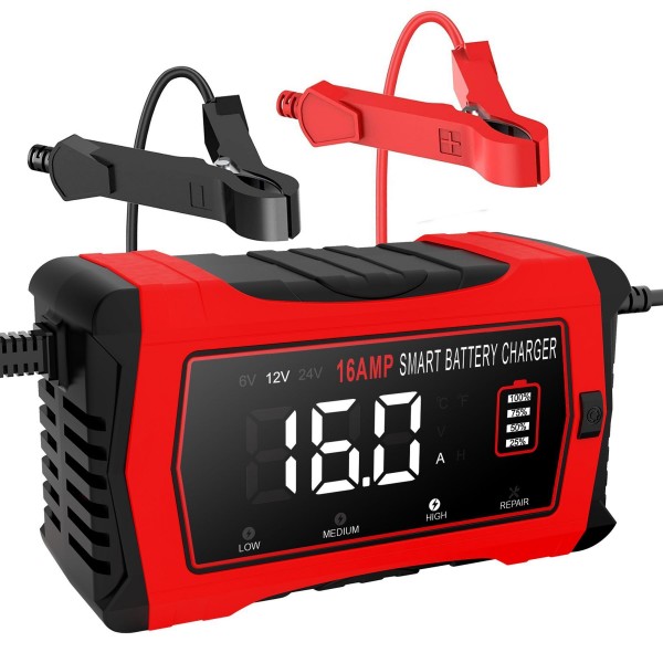 Зарядка HT-RC 12V 16A / 24V 10A Car Battery Charger Lithium LiFePO4 AGM GEL Lead-Acid Batteries (HT-RC 16A)
