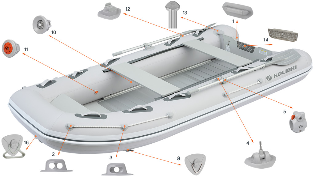 Комплектующие лодки Kolibri KM-360DXL